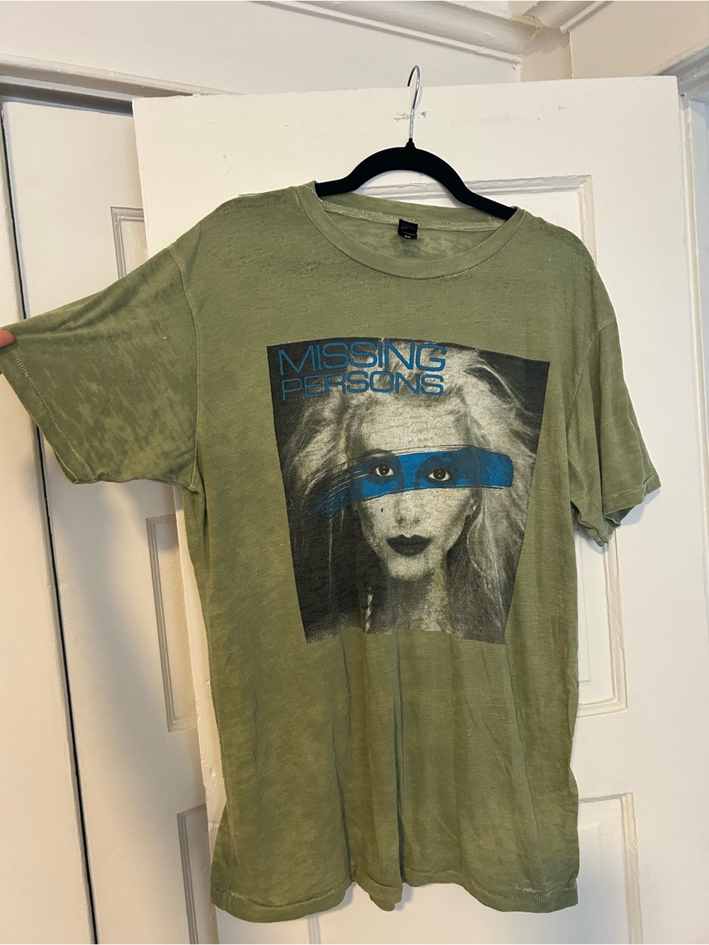 Missing Persons Olive Graphic T-shirt Distressed